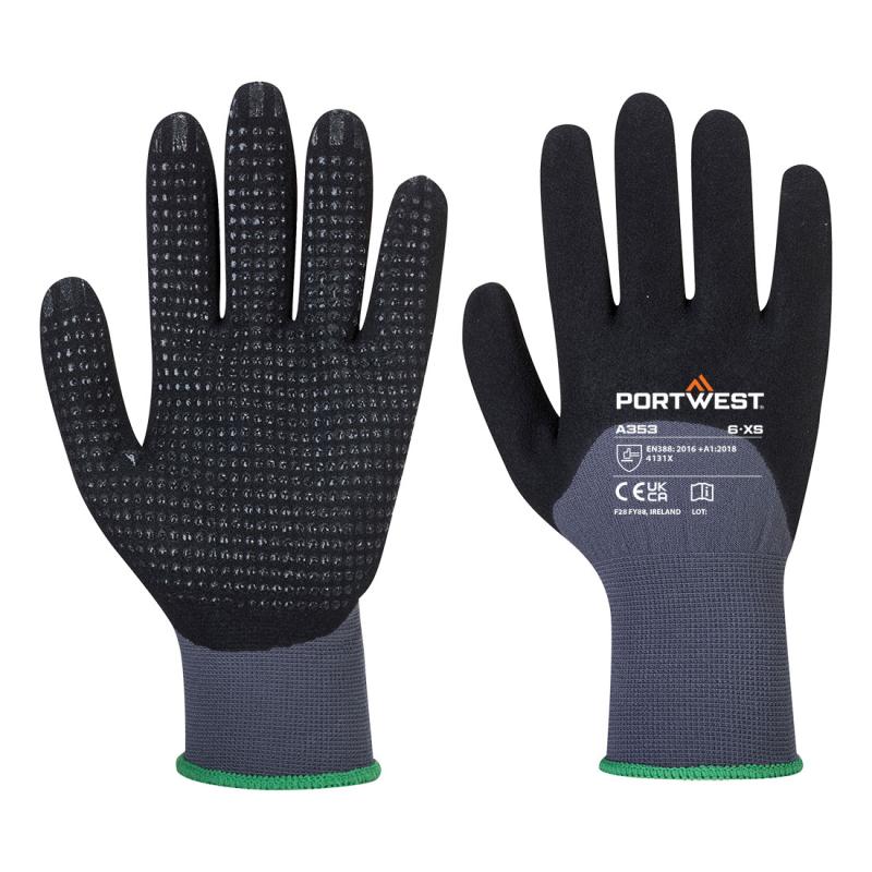 Grip 15 Nitrile Sandy 3/4 Palm Dotted Glove - A353 - PORTWEST